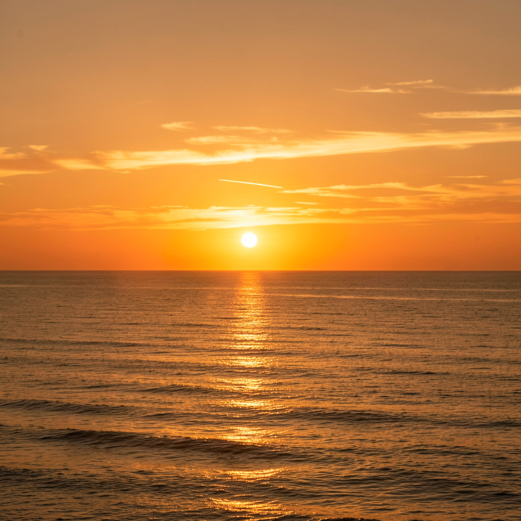 Sunset over ocean