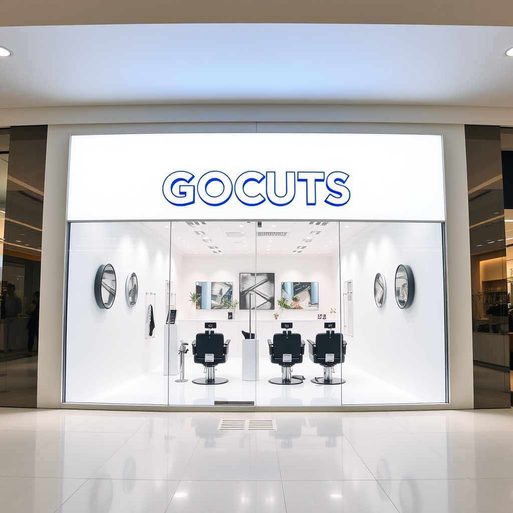 Customer getting a modern haircut in a bright, clean salon