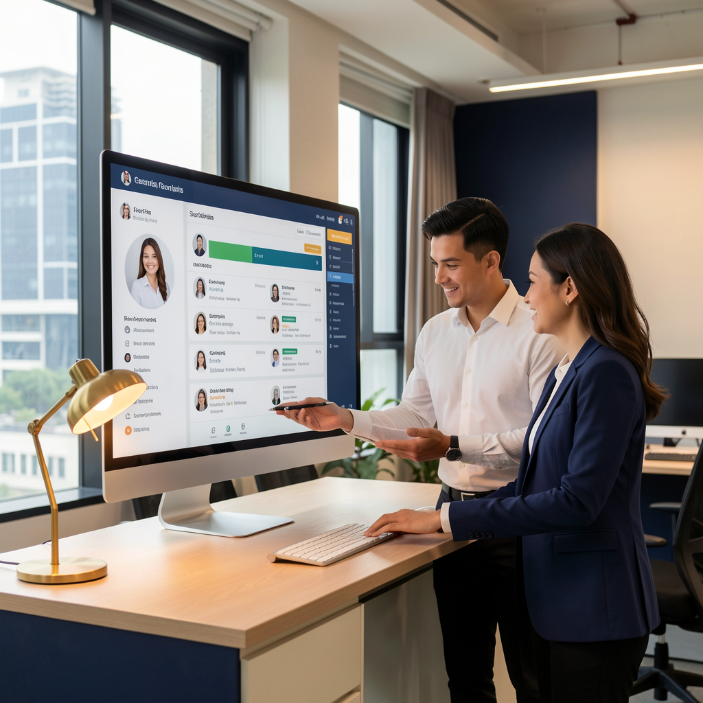 B2B sales team analyzing lead pipeline
