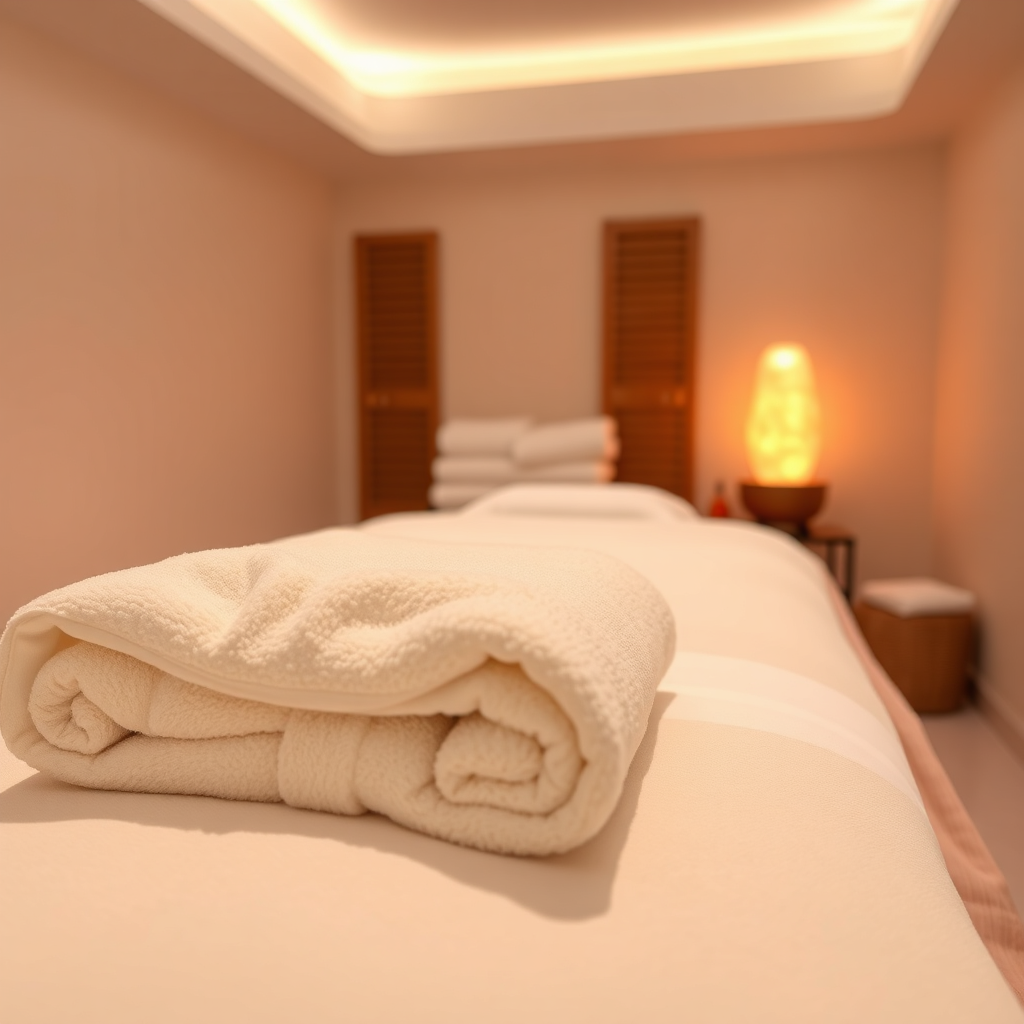 Peaceful massage therapy room