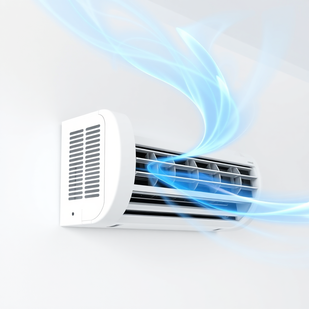 Modern air conditioner blowing cold air