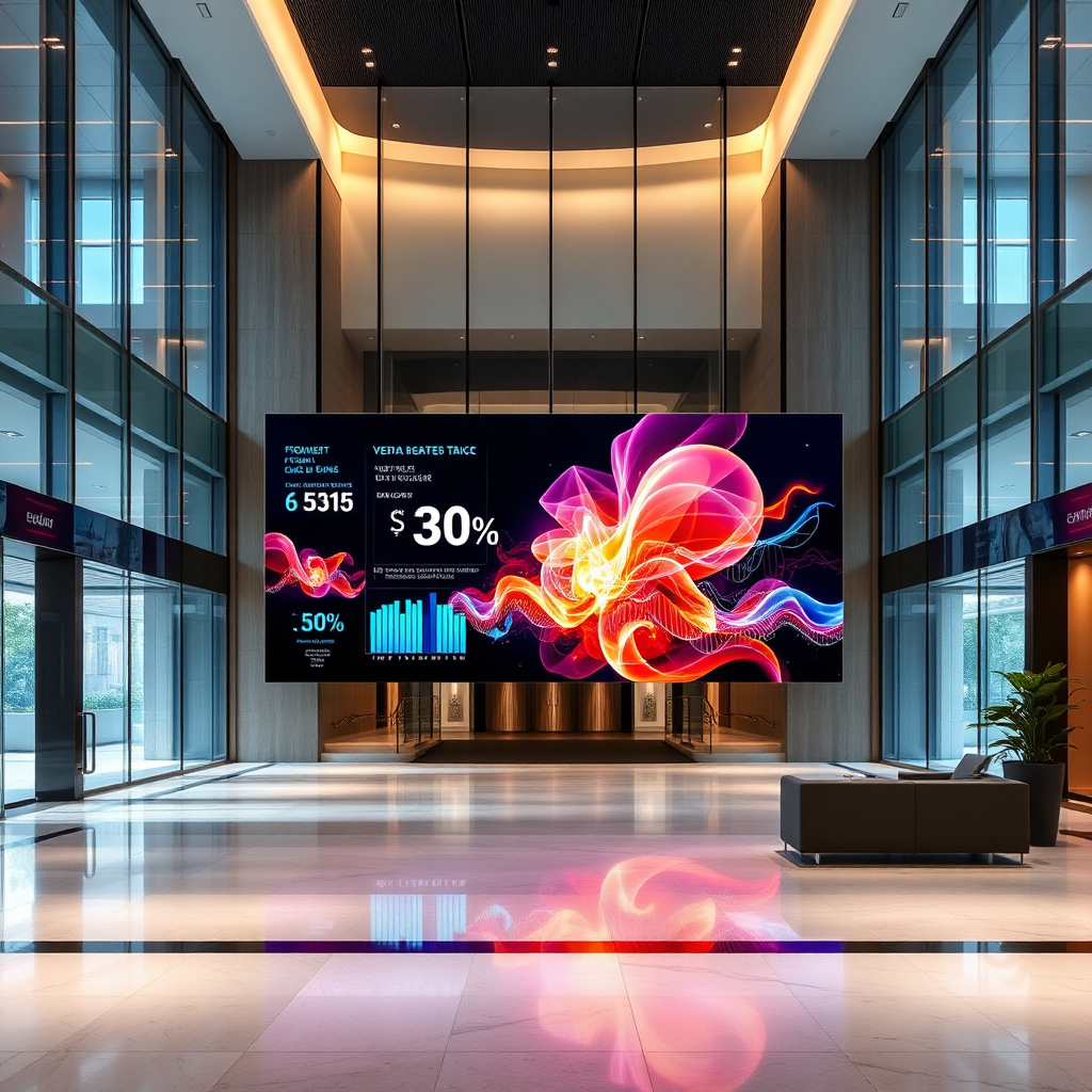 Modern digital signage installation