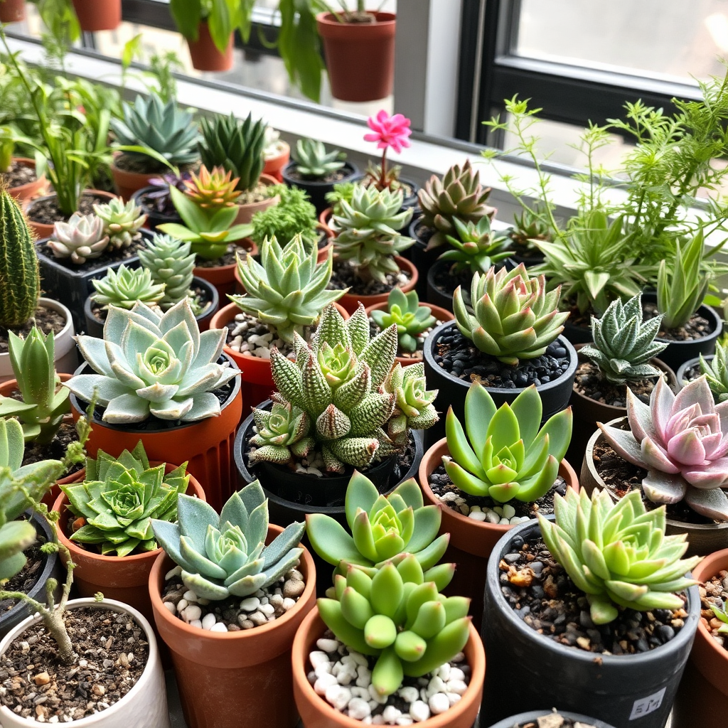 Potted succulents