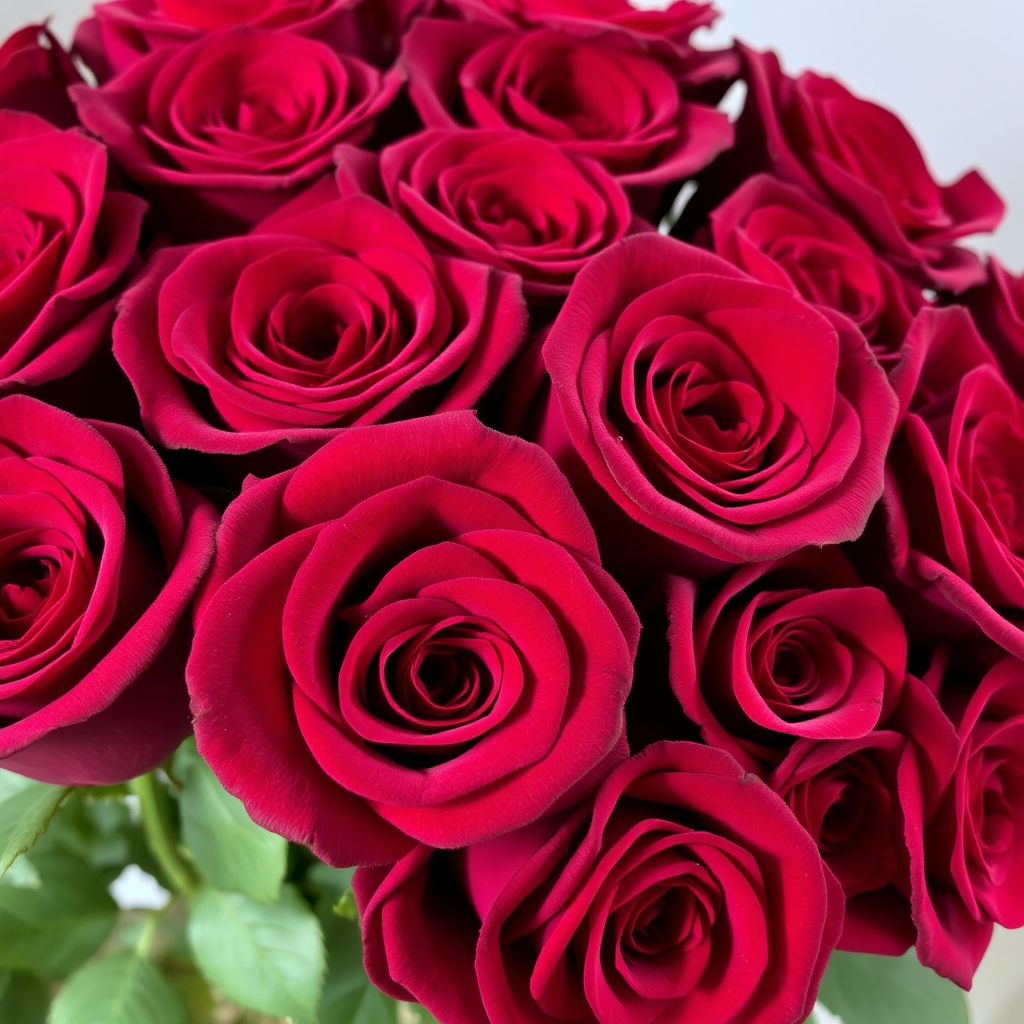 Deep red velvet roses