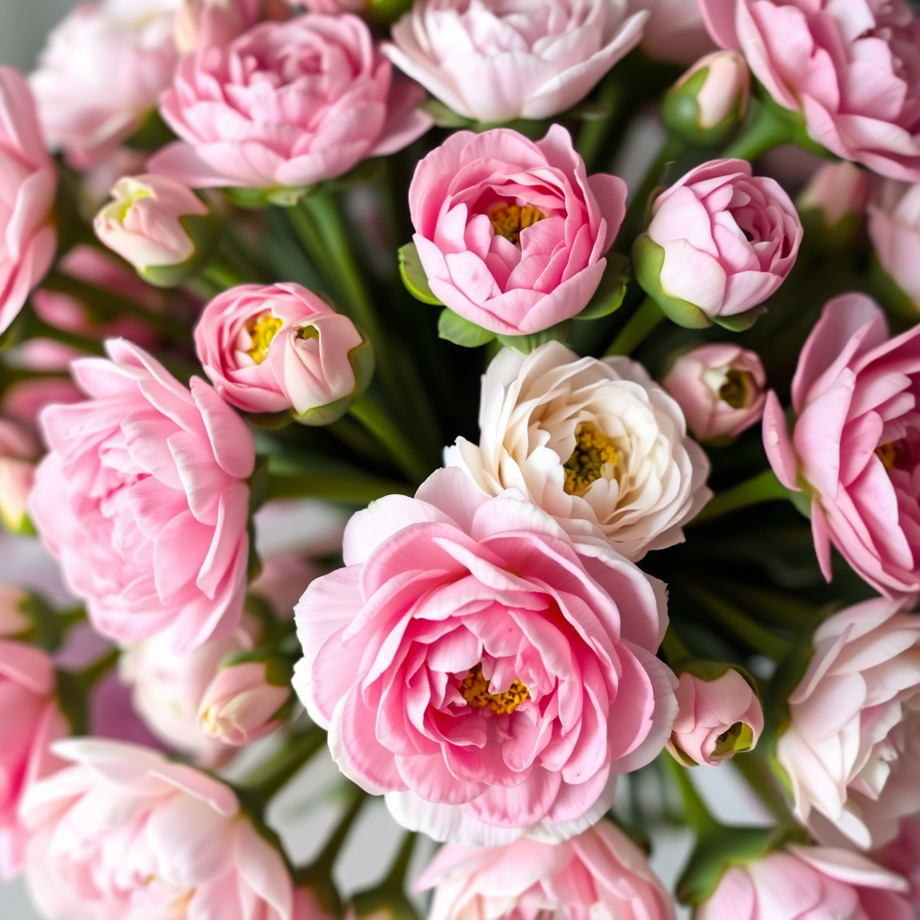 Fresh pale pink ranunculus
