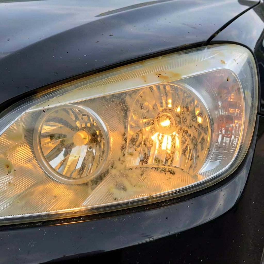 Before headlight restoration