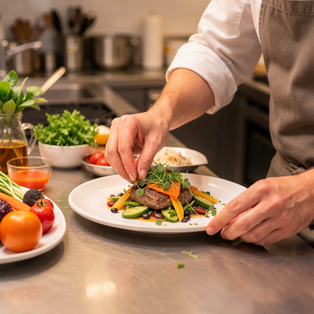 Food plating counter