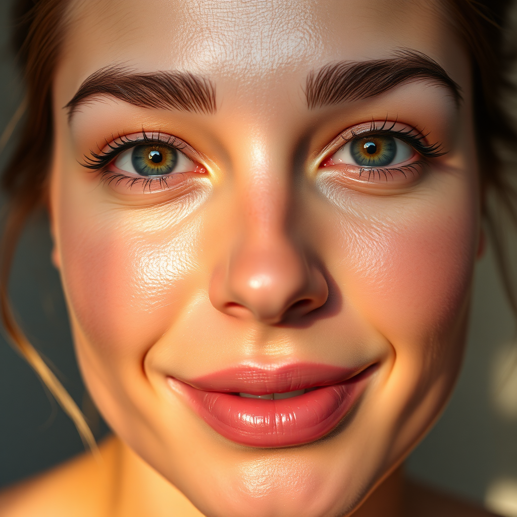 Skin after treatment showing glow