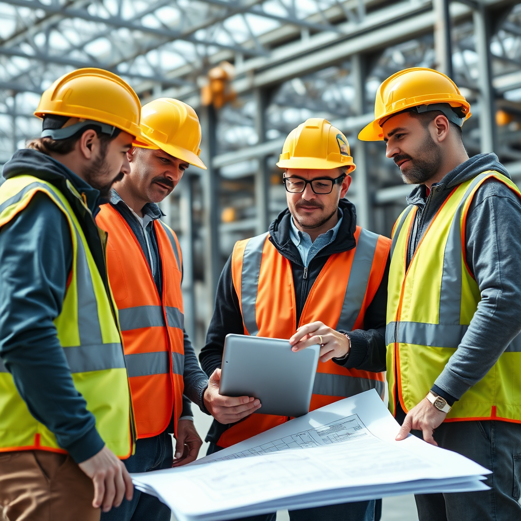 Construction team meeting