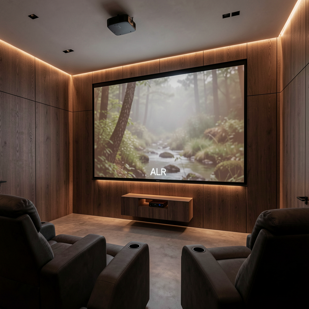 Minimalist home theatre setup