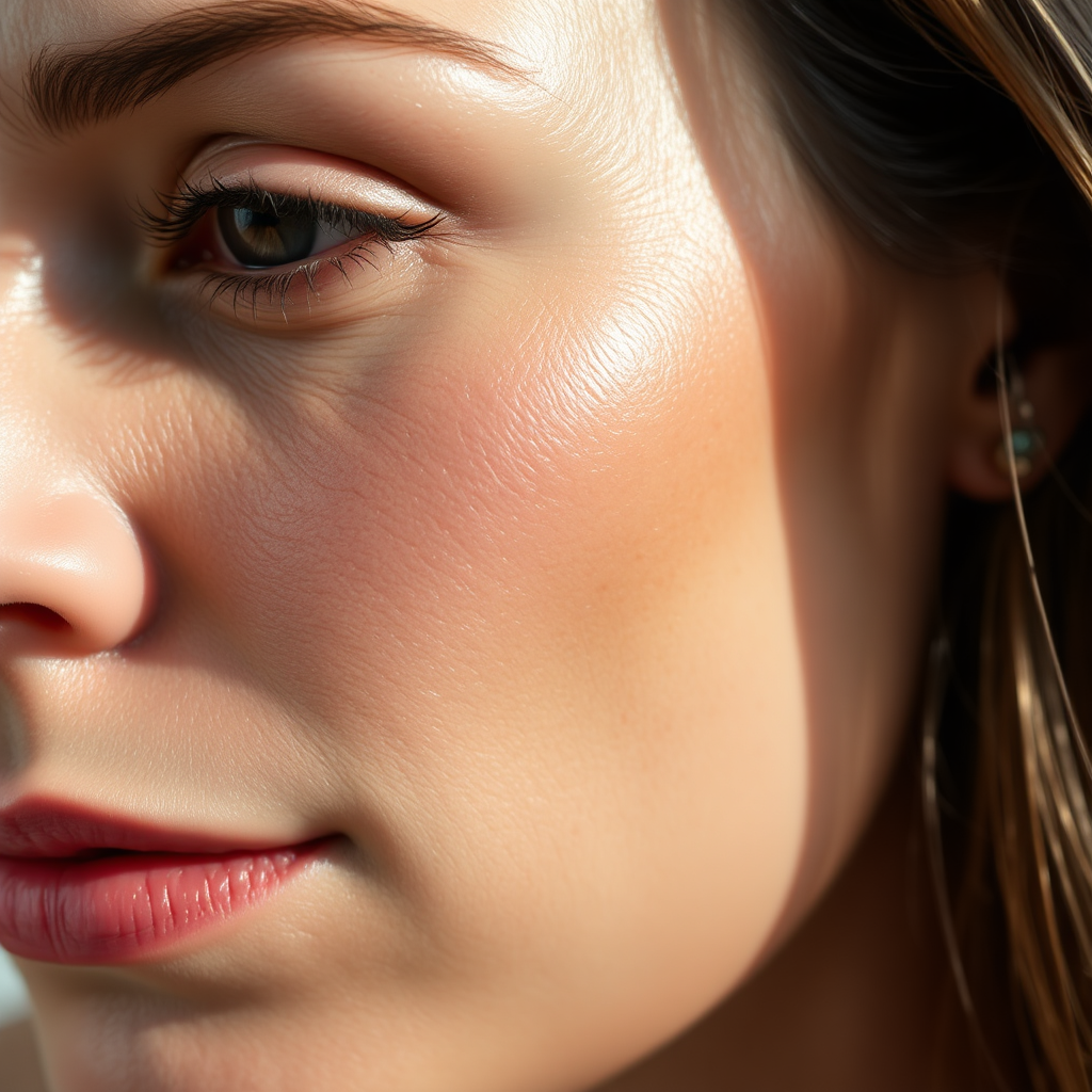 Skin before treatment showing fine lines