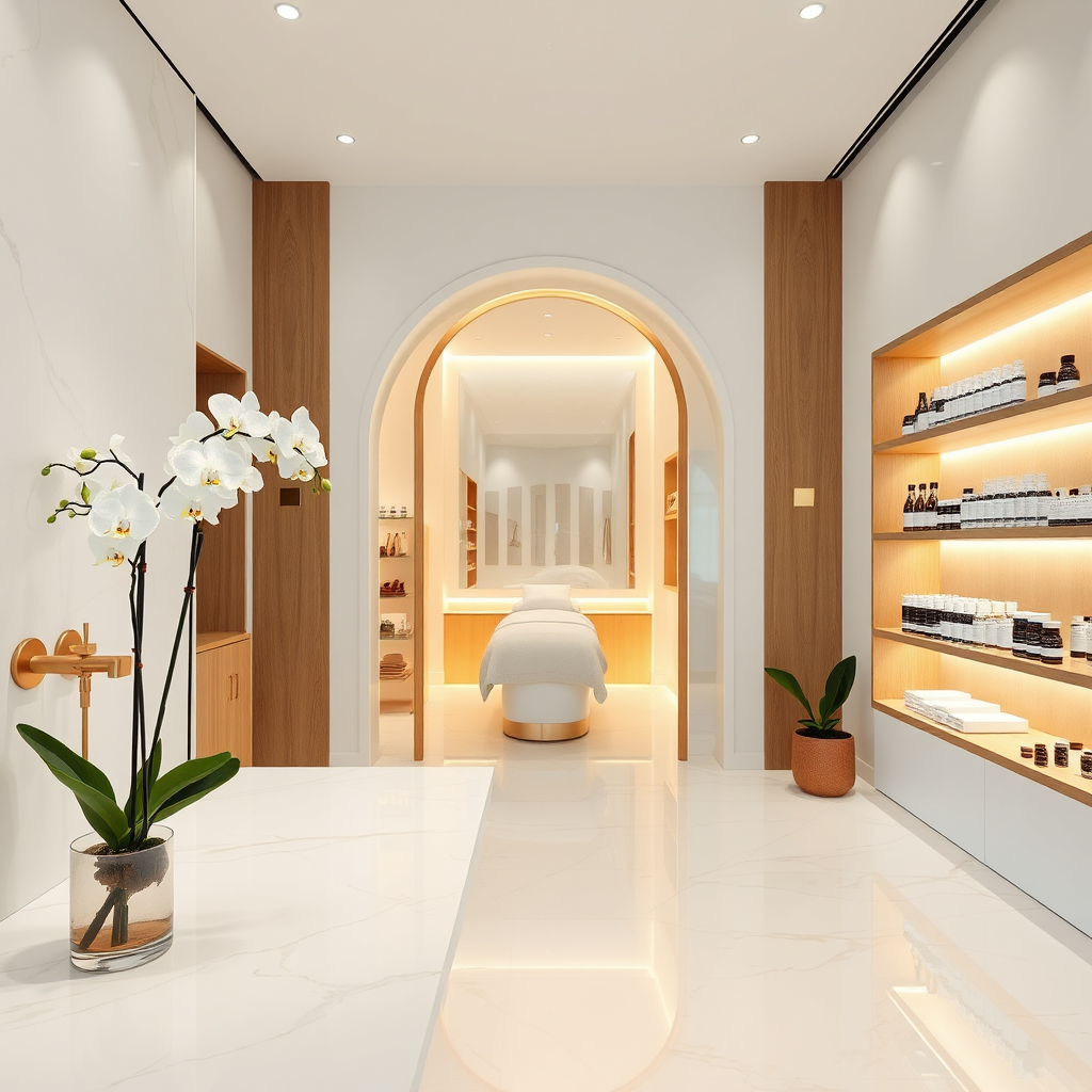 Luxury Swiss-inspired beauty clinic interior