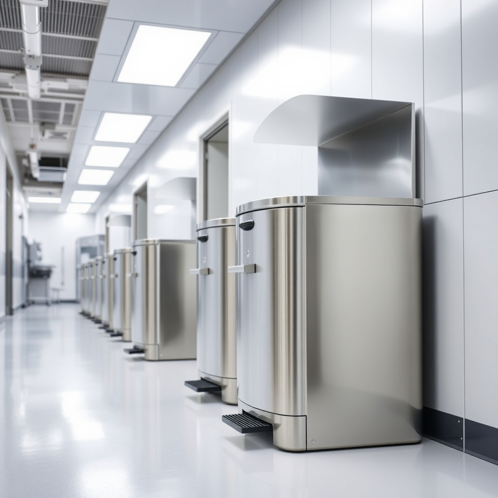 Medical grade trash bins