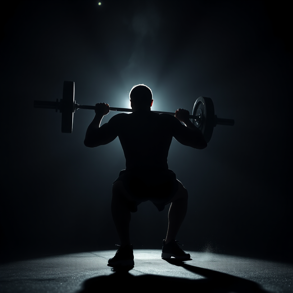 Athlete squatting