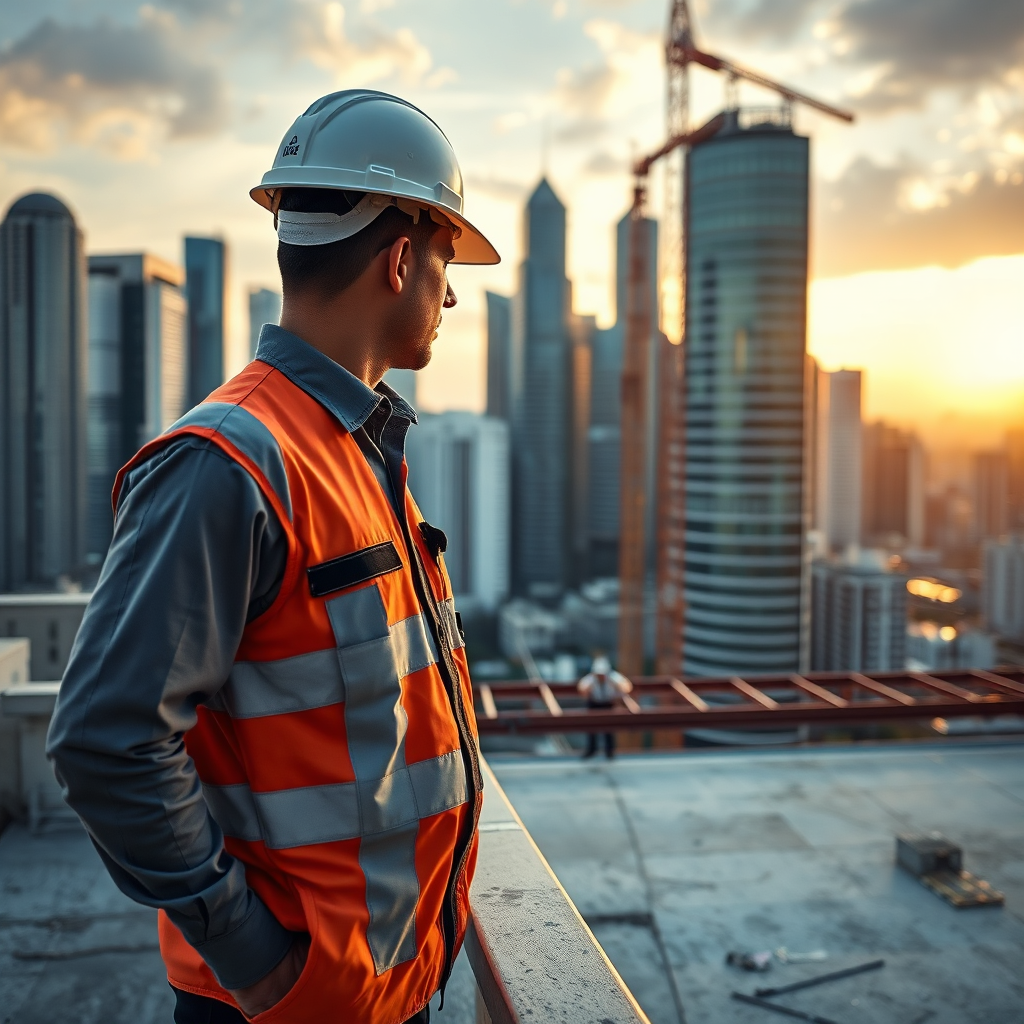 Engineer overseeing project