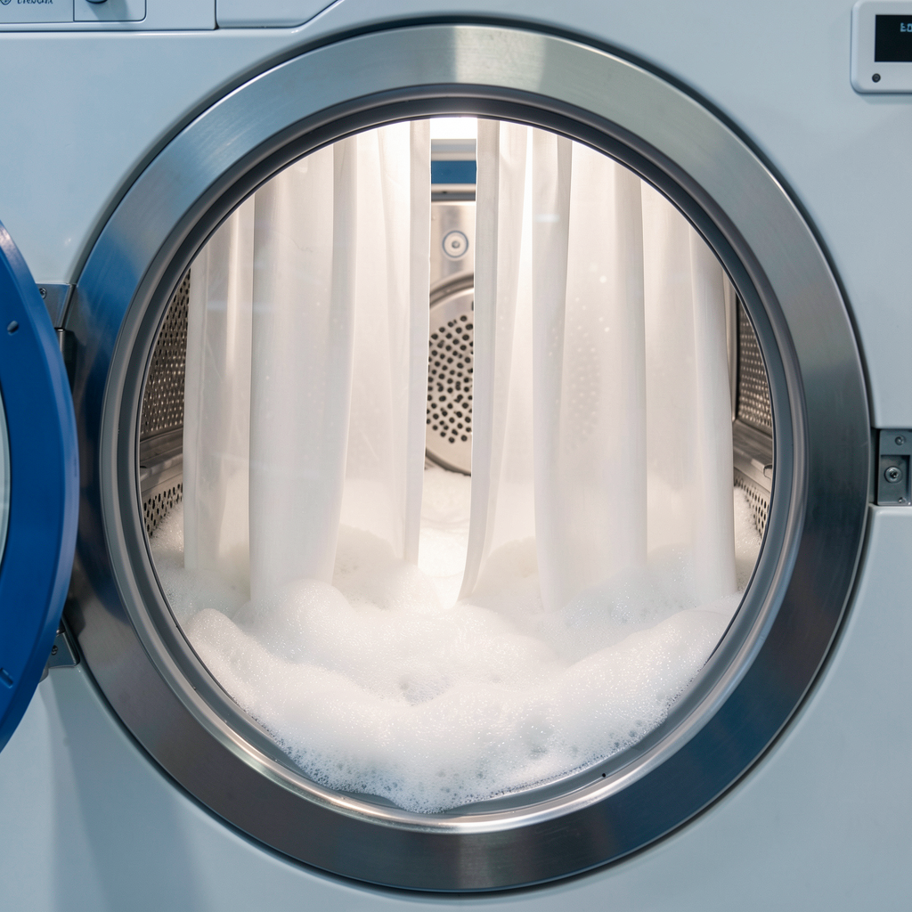 Curtain washing step