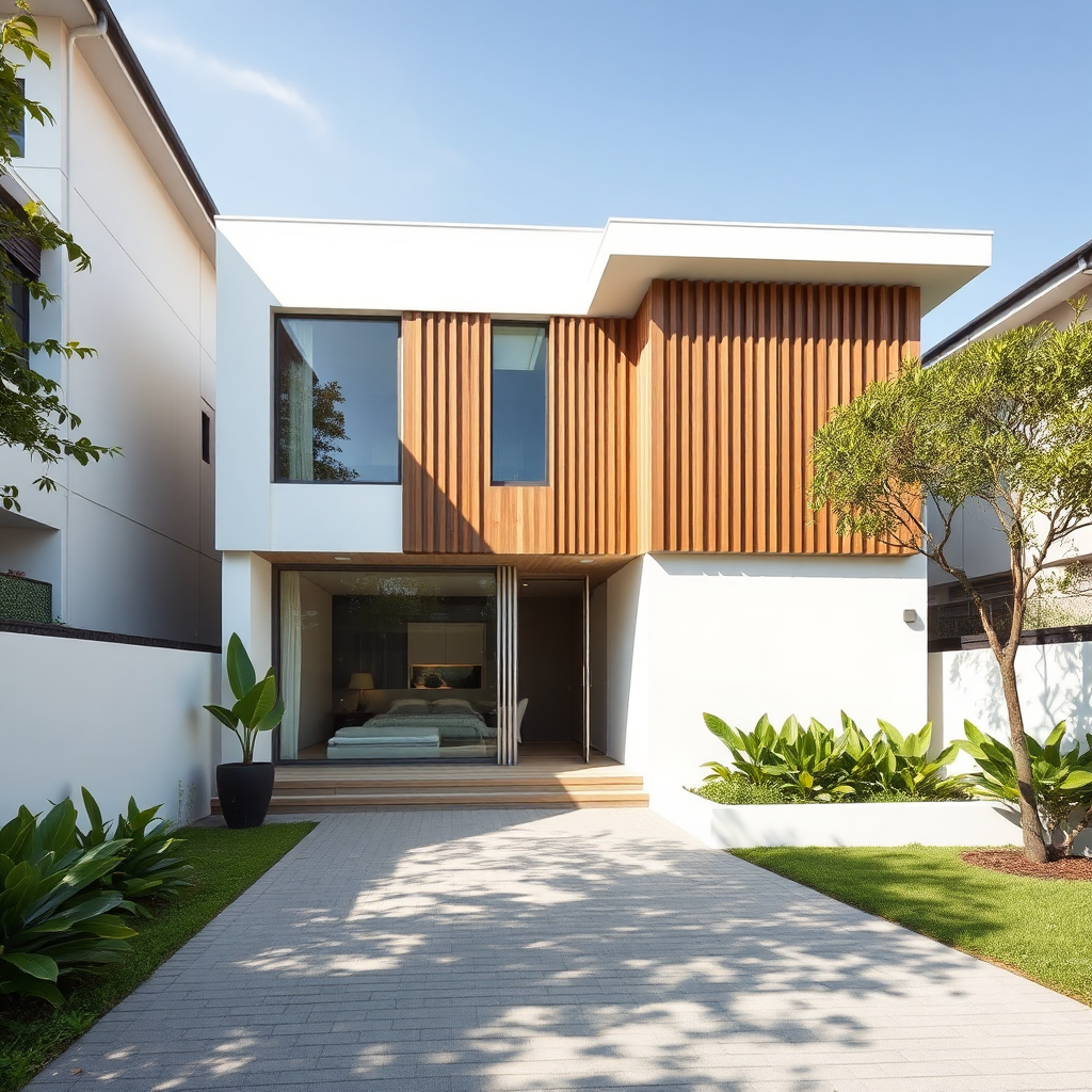 After rebuild modern landed house Singapore