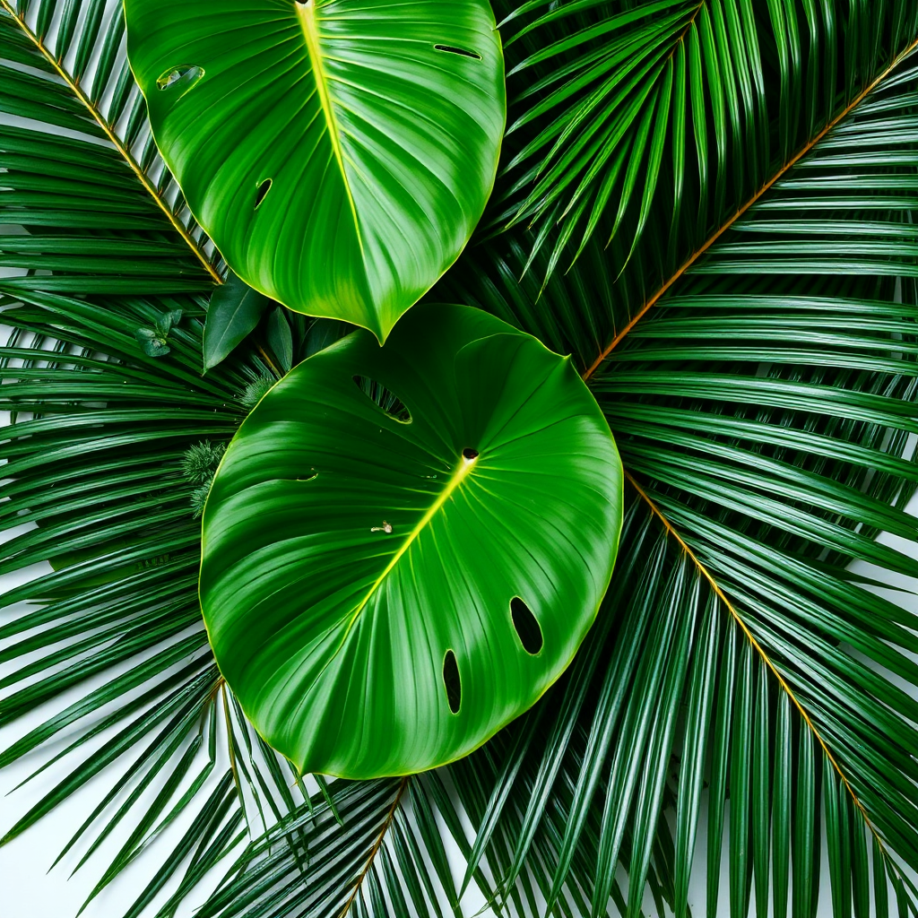 Tropical green leaves