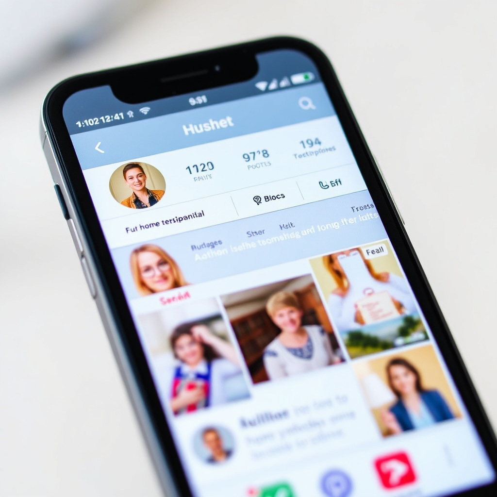 A vibrant social media feed showcasing engaging content from a home service business. The feed includes images, videos, and customer testimonials. The scene is set on a smartphone screen.