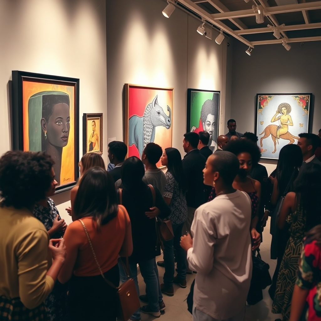 Contemporary African art gallery scene
