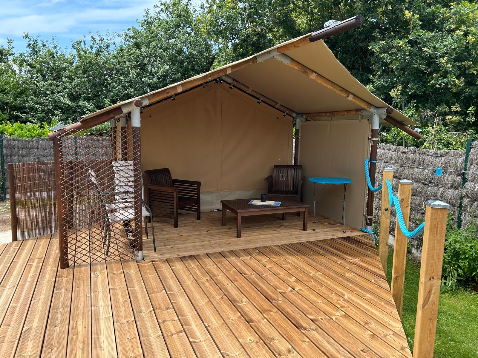 EVO Glamping Vue aérienne du site