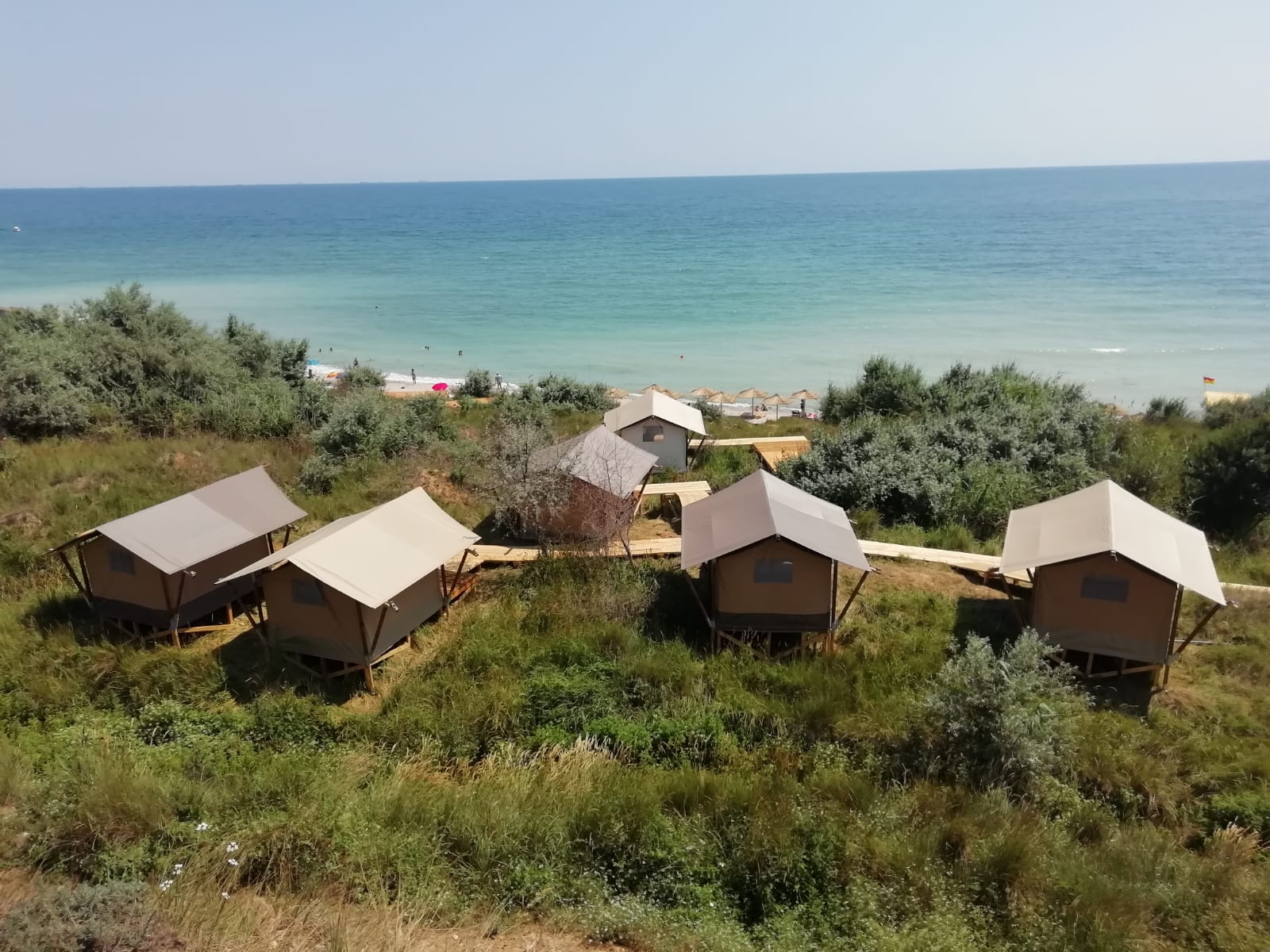 EVO Glamping Vue aérienne du site