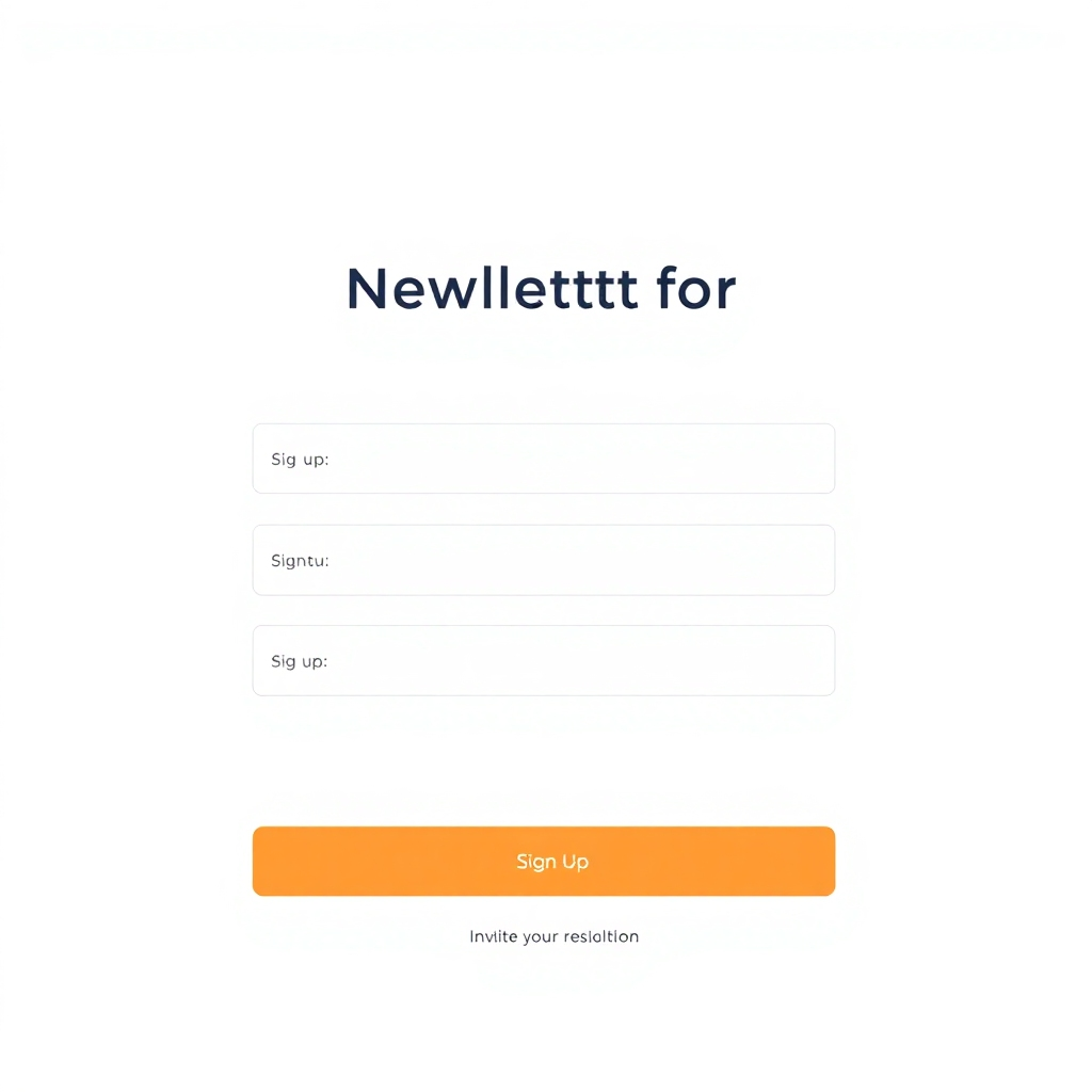 A clean and inviting newsletter signup form on a website. The form includes a clear call-to-action and an appealing design. The color palette is soft and modern. 4K resolution.