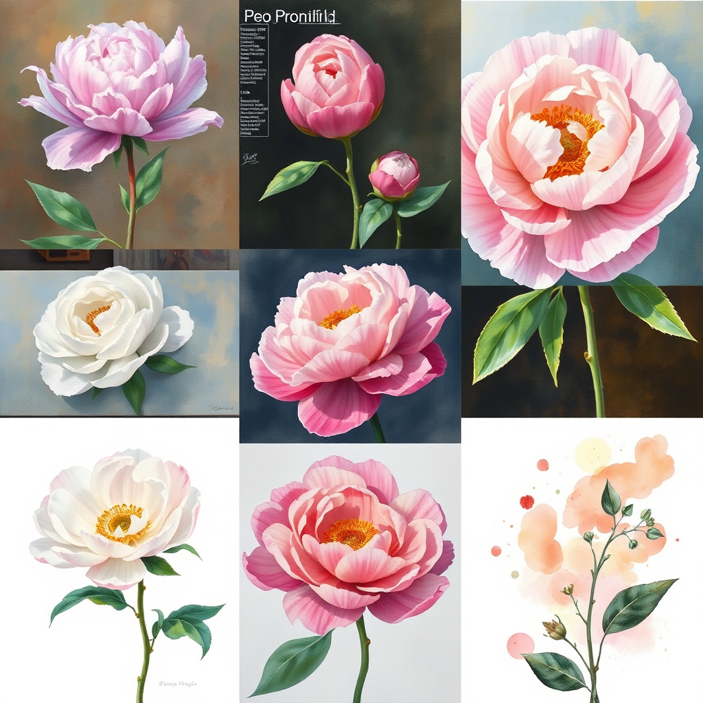 Gallery of Peony Oil Paintings by Margaret Lukasik 