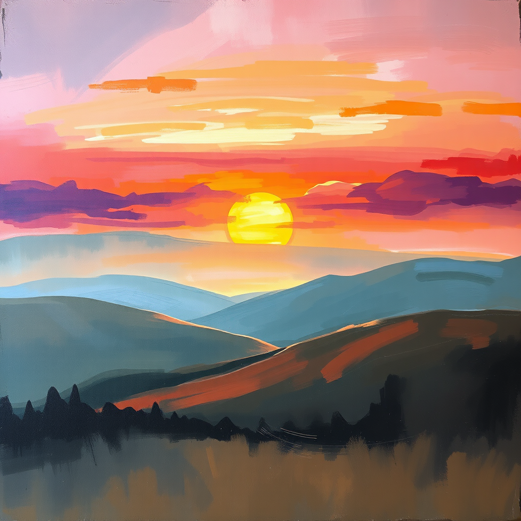 Impressionistic landscape painting