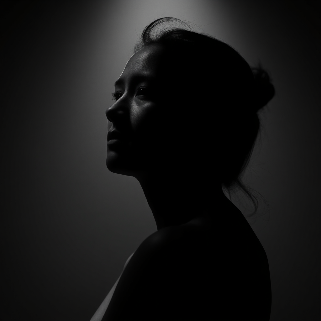 Black and white photography of a person