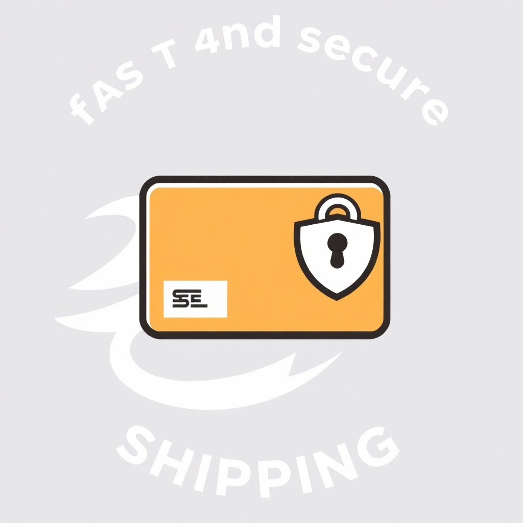 A stylized image representing fast and secure shipping, perhaps a stylized graphic of a package with a tracking number and a security symbol, set against a background that suggests speed and reliability. The overall style should be modern and clean, using a color palette that conveys trust and efficiency.