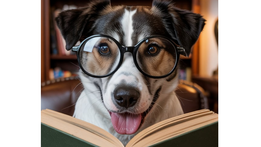 Create a photorealistic, ultra-high-quality 8K resolution image.  The scene should depict a playful golden retriever puppy nestled amongst a collection of dog-related items: a bright-red dog health formula bottle, a dog training course book with a playful font, a dog care ebook, and a subtly placed sticky CTA bar indicating a free offer. The background should be a blurred yet inviting home interior with warm, natural lighting. The color palette should be warm and inviting, utilizing golden yellows, soft browns, and creamy whites. Use a slightly high-angle shot, emphasizing the puppy's playful expression and the surrounding products. Ensure detailed textures are visible—the soft fur of the puppy, the glossy finish on the formula bottle, the texture of the pages in the book. The overall style should be bright, cheerful, and family-friendly, reminiscent of high-end pet product photography.  Avoid overly saturated or artificial colors. Aim for a hyperrealistic image with exquisite detail and depth.