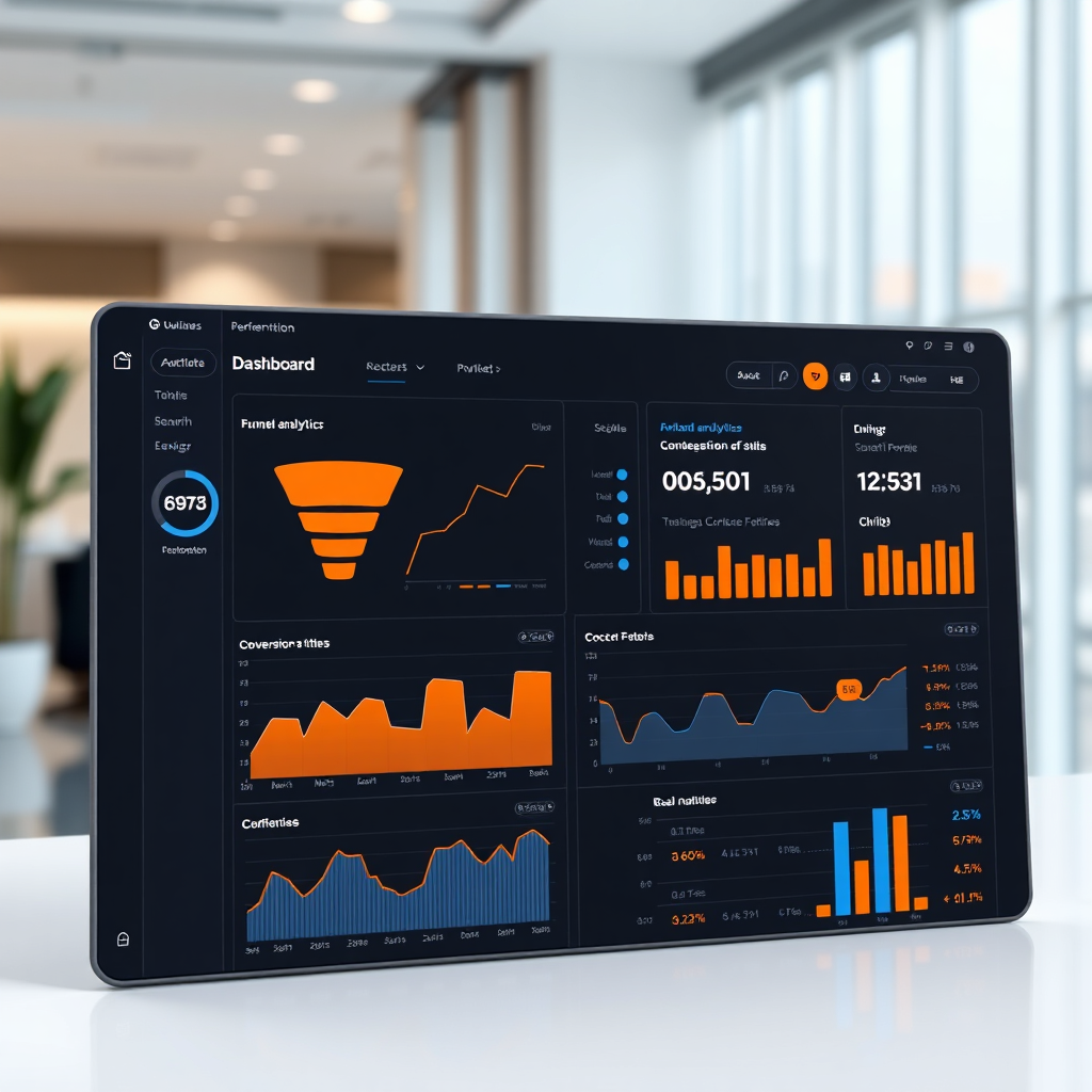 Dashboard showing funnel analytics