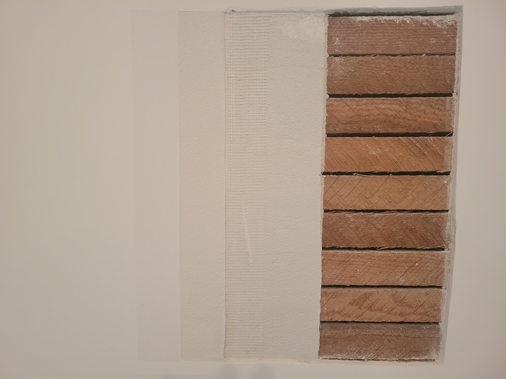 Stages of the wood lath plaster process