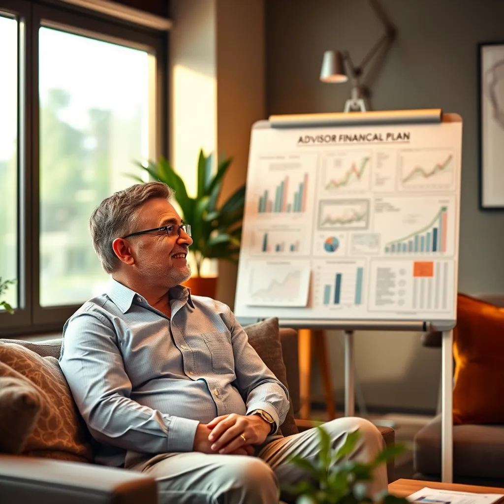 A business owner and a senior accounting advisor are discussing a financial plan, sitting in a comfortable meeting room. The room has a warm, inviting atmosphere with natural light and soft furnishings. The advisor is gesturing towards a whiteboard covered in strategic plans and charts, highlighting key insights and solutions. The business owner is listening intently, with an optimistic and confident expression. The image should capture a sense of collaboration, trust, and strategic thinking. Render in 8K resolution with hyperrealistic detail, capturing the textures of the whiteboard, the warmth of the lighting, and the expressions on the individuals' faces. The color palette should be warm and inviting with accents of green, reflecting a sense of growth and prosperity. The overall mood should convey a sense of partnership and confidence, emphasizing the advisor's ability to provide personalized solutions for business success.