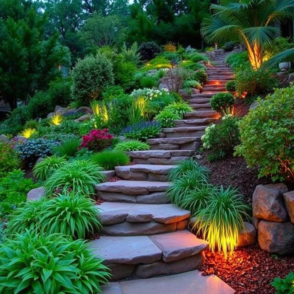 Project: Hilltop garden with stone steps