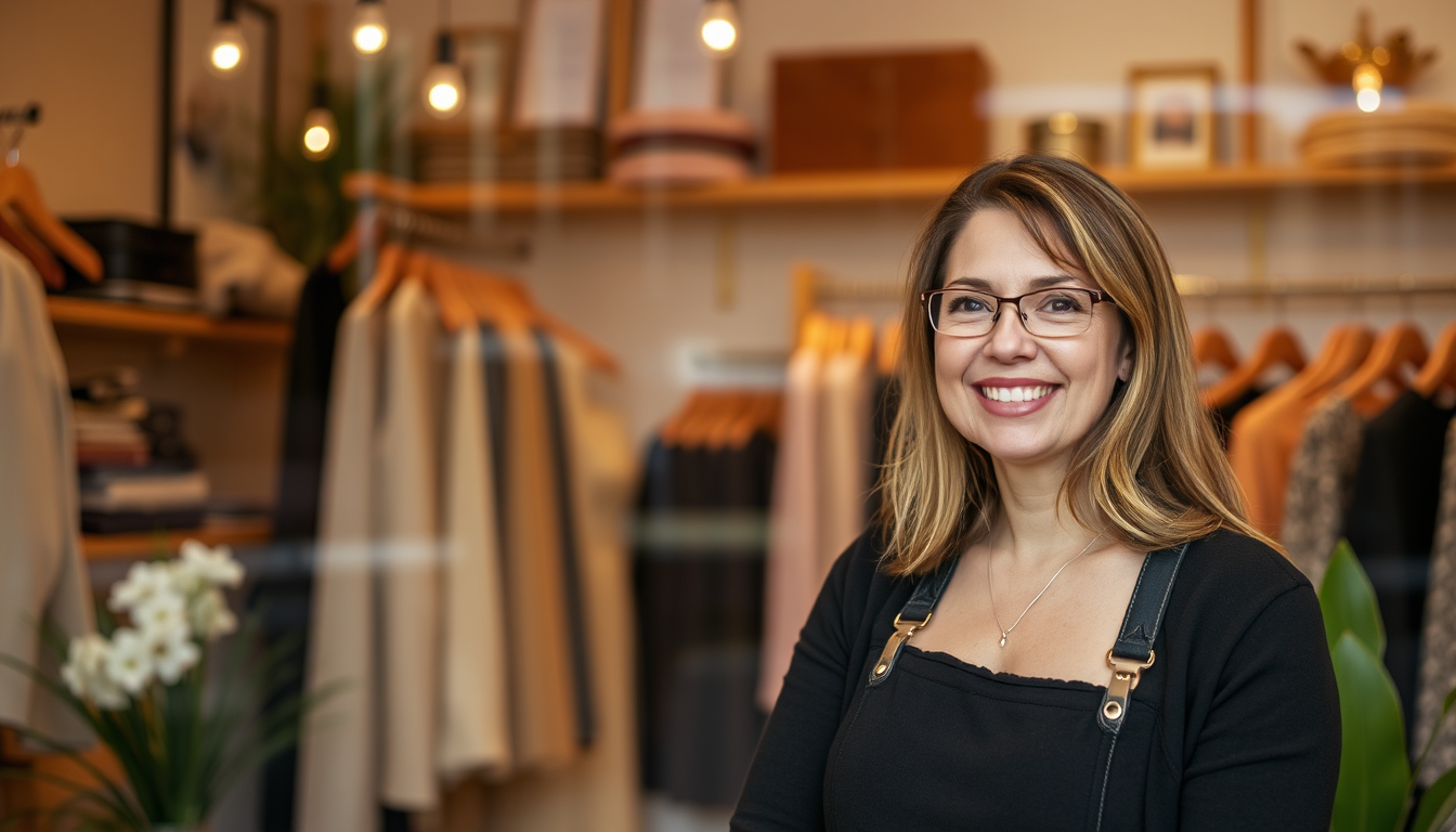 Boutique owner with tablet