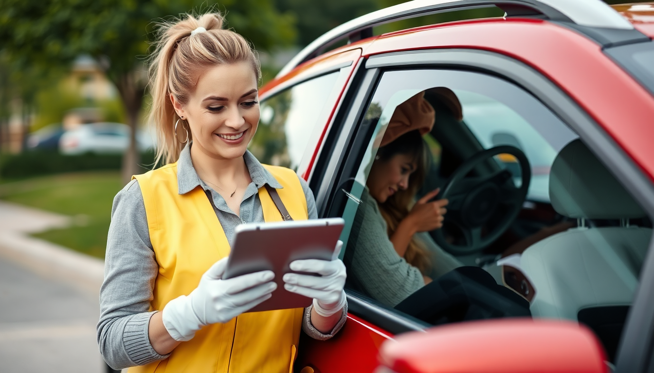 Cleaning business owner with tablet