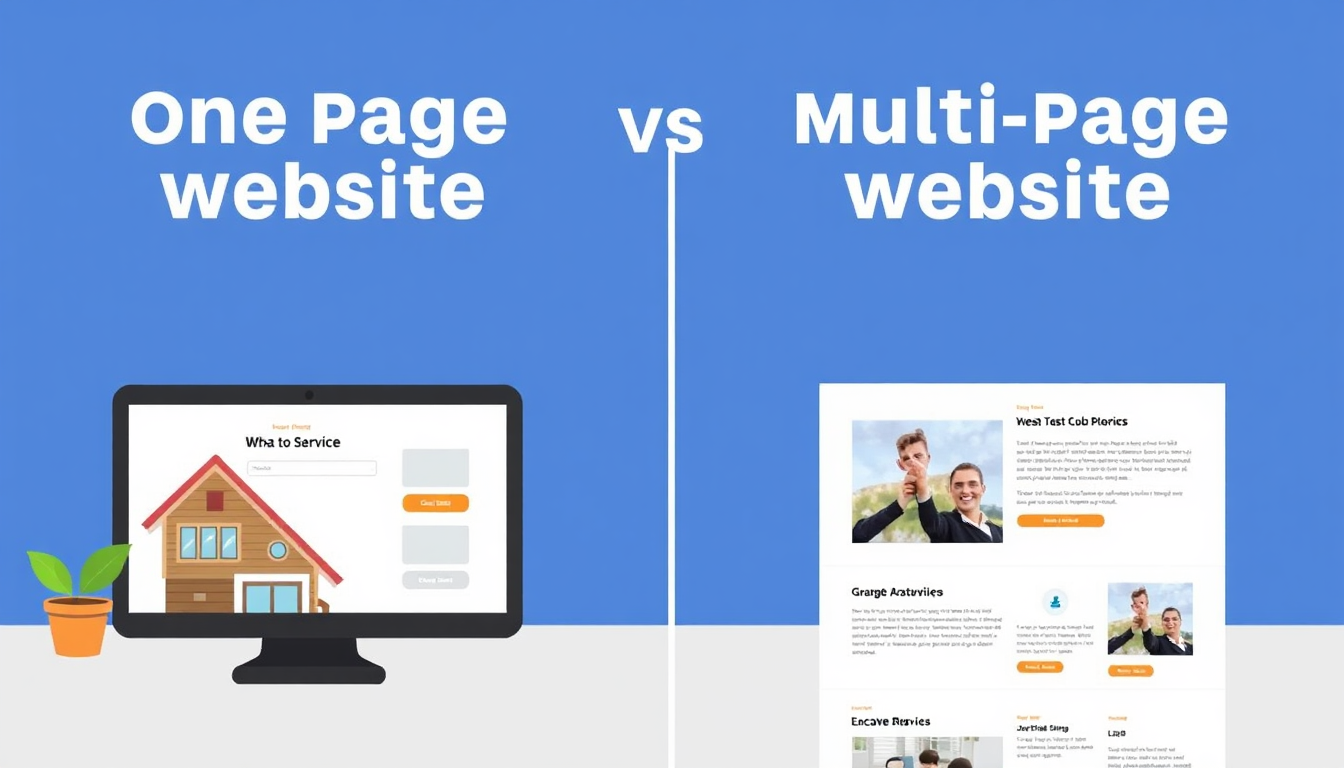 One-page vs multi-page website comparison for services