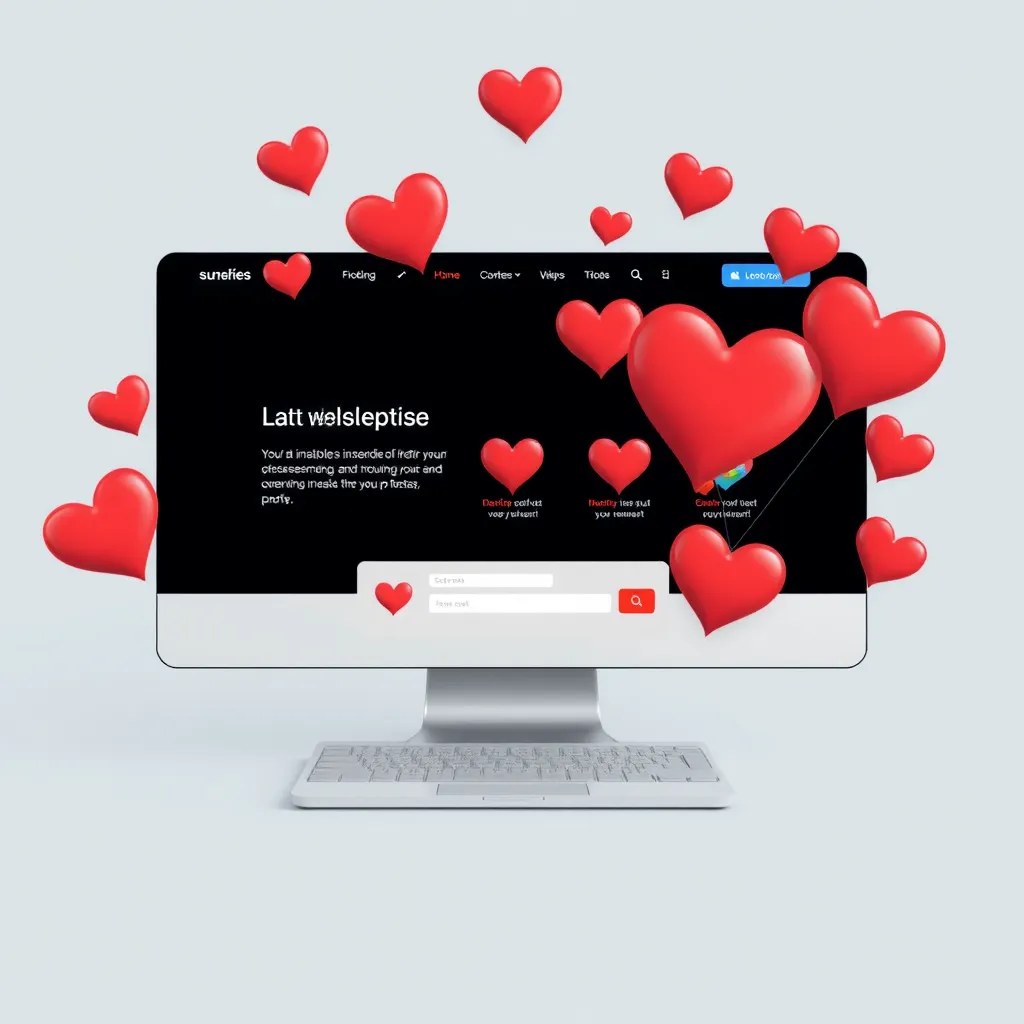 a website with hearts