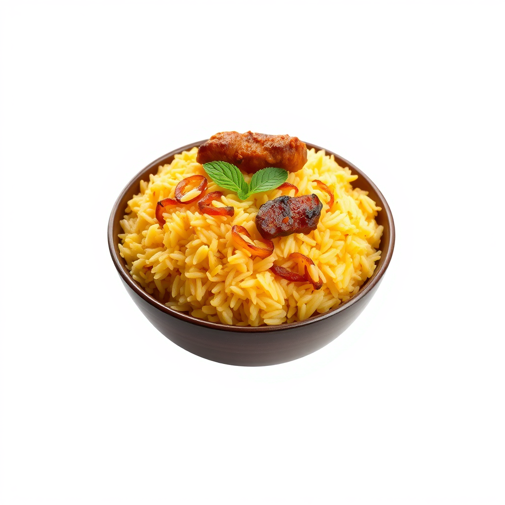 Kacchi biryani in a bowl
