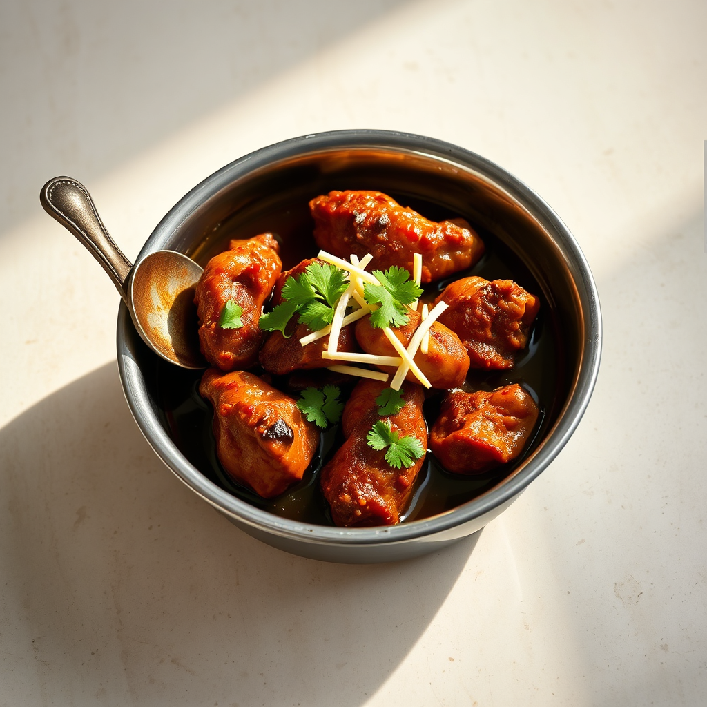 Chicken bhuna in rich dark gravy