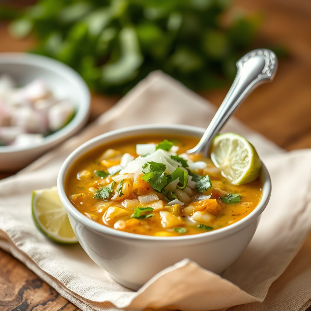 Chotpoti with herbs and lime
