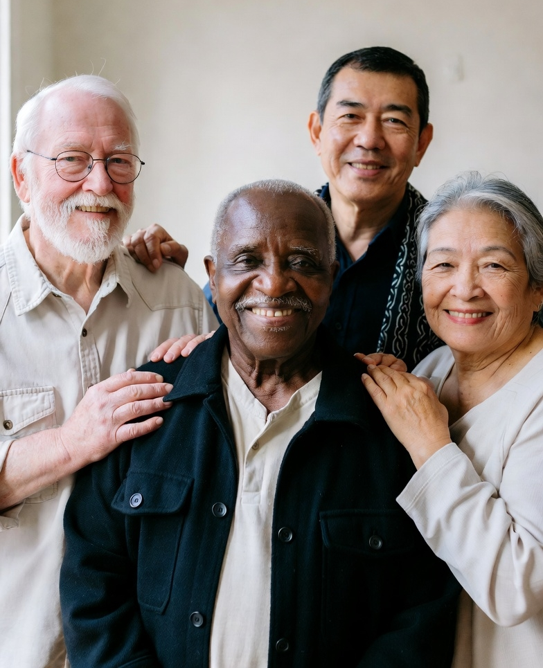 A close-up, photorealistic image of a caring insurance advisor reviewing plan options with a senior couple. The focus is on the advisor's empathetic expression and the open communication between them. The background is softly blurred. Warm, inviting lighting. 4K resolution, high quality.