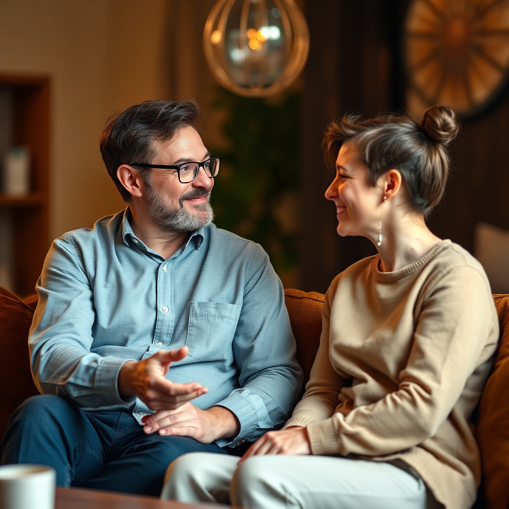 Create an image depicting a wise and experienced angel investor mentoring a young startup founder in a relaxed setting. The angel investor is sharing their knowledge and providing guidance. The lighting should be warm and supportive, with a color palette of earth tones and golds. The camera angle should be close-up, focusing on the interaction between the mentor and mentee. The style should be encouraging and empowering. Technical specs: 4K resolution, photorealistic.