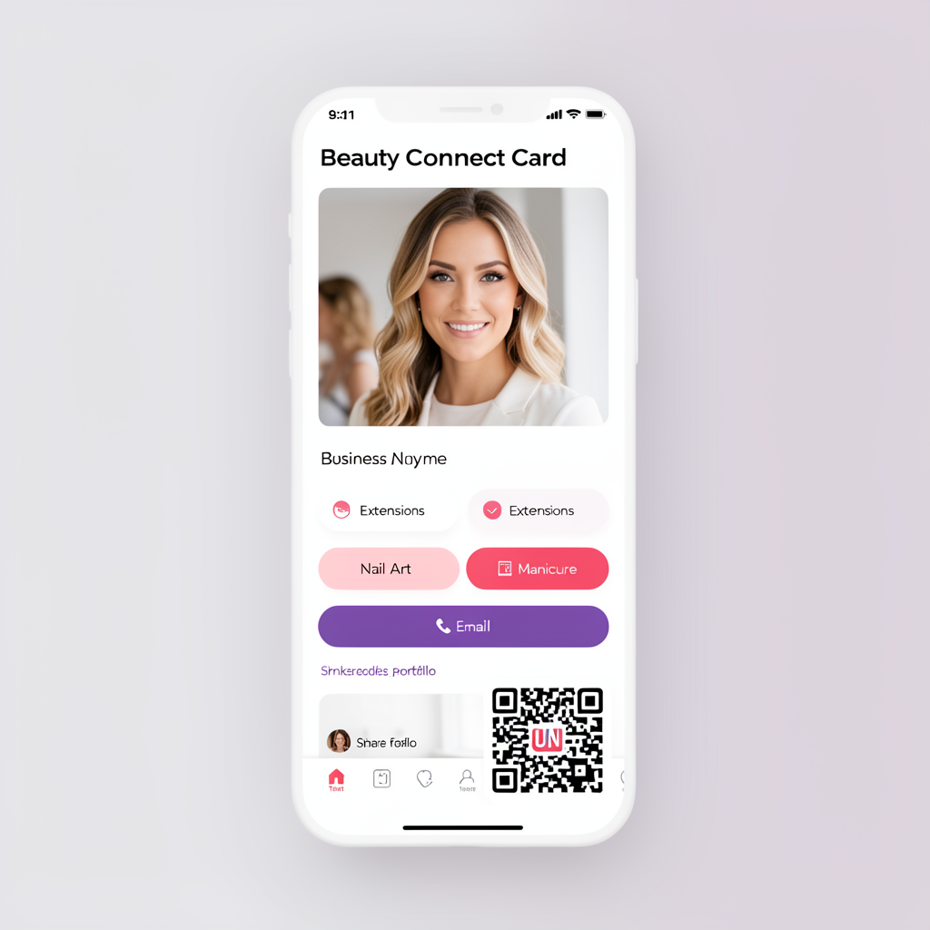 Mobile view of a Beauty Connect Card.
