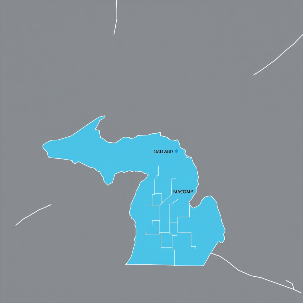 Service Area Map for Detroit and surrounding counties