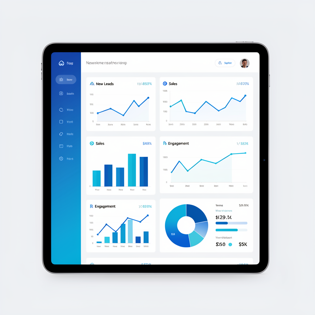 Mockup of the UNI Business Command System dashboard