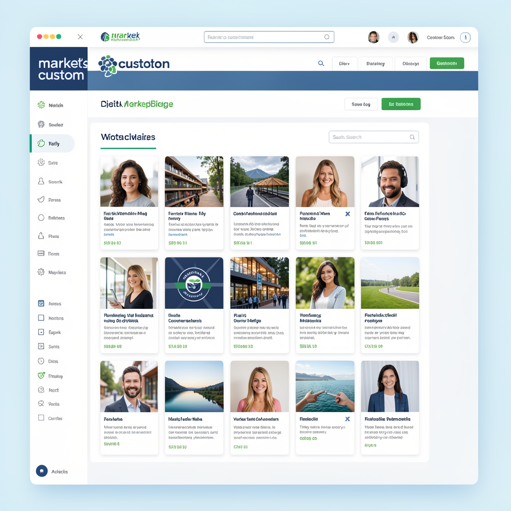 Branded digital mall interface mockup