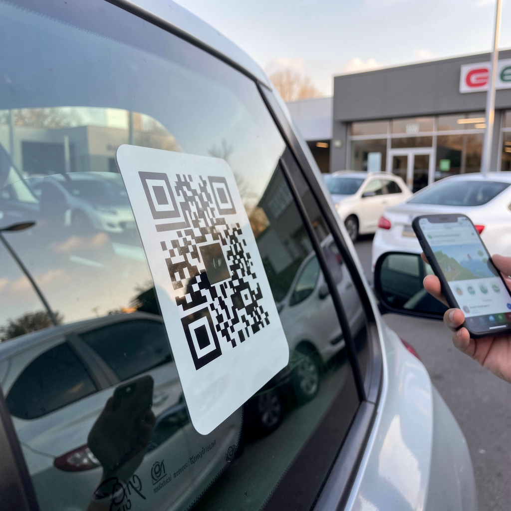 QR code on car window